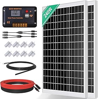 ECO-WORTHY Monokristallines Solarpanel Solarzelle kit 240 W enthält 12 V Solarmodul + 30 A Solar…