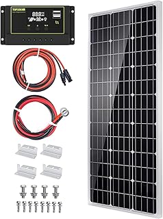 Topsolar 100W 12V Solarpanel Solarmodul-Set Monokristallines Off-Gitter-System für Wohnmobil, Bo…