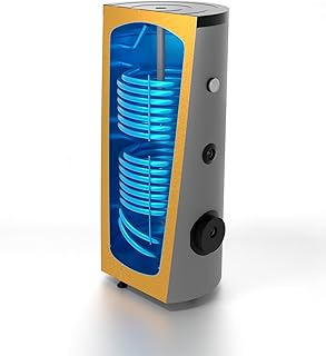 SUNEX® Warmwasserspeicher 300L mit 2 Wärmetauschern, emailliert, Magnesiumanode, Wärmedämmung…