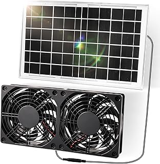 Joycabin Solar Ventilator, Solarmodul Lüfter Kit, 10W Solar Dual Auspuffventilator, Tragbarer So…