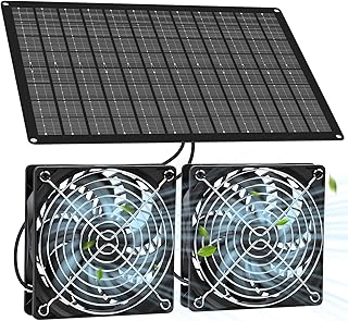 Solar Ventilator 15W Solarpanel Ventilator Wetterfest Solar Lüfter mit DC Doppelventilator für …