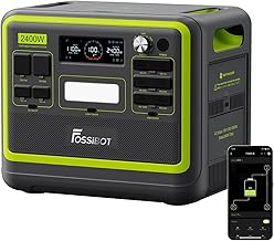 FOSSiBOT F2400 Tragbare Powerstation 2048Wh/640000mAh LiFePO4, 3x230V AC Outputs 2400W (4800W Pea…