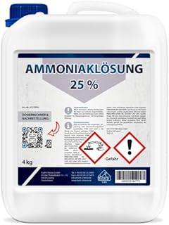 Ammoniak-Lösung 25%, 4 kg | Salmiak Reiniger, Flüssig für Haushalt und Industrie