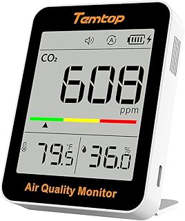 Temtop C1 CO₂ Messgerät mit CO2-Monitor, Thermometer & Hygrometer – Präzise Messung für Lu…