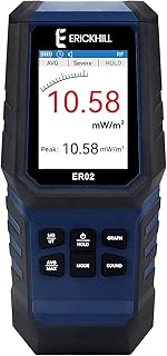 ERICKHILL EMF Messgerät ER-02, EF/MF/RF-Prüfung, wiederaufladbarer magnetfeld , digitaler/Grafi…