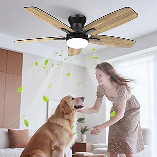 106cm Deckenventilator mit Beleuchtung Doppelseitige Flügeln, Leise Deckenventilator mit Licht u…