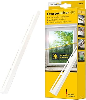 Schellenberg Fensterlüfter PLUS, weiß, bohrfreie Montage, energie- und heizkostensparend, Vorbe…
