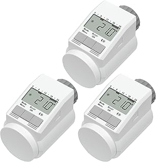 Eqiva Set Model L Elektronik-Heizkörper-Thermostat mit Boost-Funktion, Weiß (3er-Set)