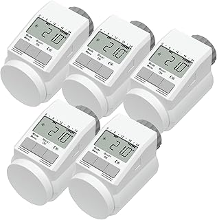 Eqiva Set Model L Elektronik-Heizkörper-Thermostat mit Boost-Funktion, Weiß (5er-Set)
