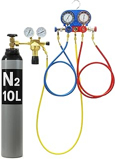 Druckverlustprüfer KFZ – Kühlsystem Abdrückgerät mit Manometer Druckluft Set – Schutzgasflasc…
