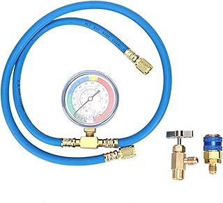 R134A Kältemittel Nachfüllschlauch Kit mit Manometer,Auto Klimaanlage Nachfüllset mit Kältemi…
