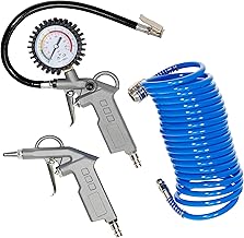 Güde Druckluft-Set 3-tlg. Metall (3-teilig: Reifenfüller, Spiralschlauch 5 m, Ausblaspistole (j…