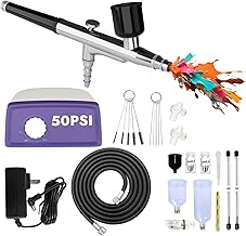 50 PSI Airbrush Set mit tragbarem Kompressor, Dual Action Multi Funktion Airbrush Set mit 0,2/0,4…