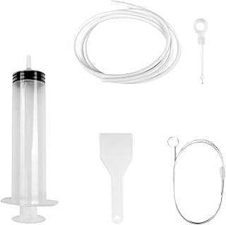 Reinigungsset für Kondensatablauf Kühlschrank, Spritze 15 cm, Schlauch 115 cm, Schaber 11 cm, K…