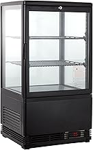Kühlvitrine 58 Liter I Buffet Vitrine +2 °C und +6 °C mit LED I Kühlvitrine Gastro schwarz I …