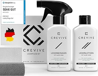 Lederpflege Set inkl. Lederreiniger & Lederlotion mit Aloe Vera + Schwamm + Tuch – Lederpflege So…