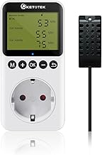KETOTEK Hygrostat Steckdose Feuchteregler mit Fühler 230V, Digitaler Feuchtigkeitregler Steckdos…