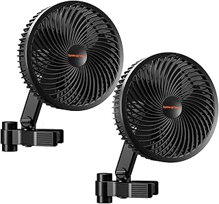 Spider Farmer Grow Ventilator mit Clip, 10 dynamische Windstärken, 10 stufige Oszillation, EC Mo…