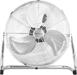 Pro Breeze 50 cm Bodenventilator aus Chrom, Ventilator mit 3 Geschwindigkeitsstufen und verstellb…