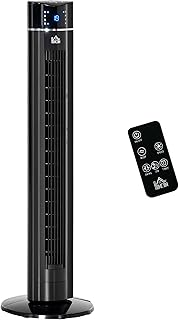 HOMCOM Turmventilator Leise mit Fernbedienung 106,8 cm 60° Oszillierende Ventilator Standventila…
