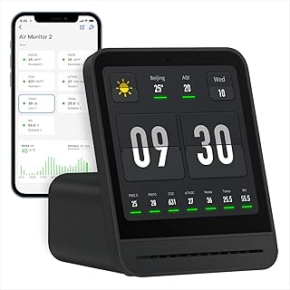 Qingping Air Quality Monitor Gen 2, Air Quality Monitor Indoor Detects PM2.5, CO2, PM10, Noise, T…