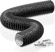 HG Power 100mm Abluftschlauch, 2,5m Flexibel PVC Alurohr Lüftungsschlauch Schallgedämmter Alu F…
