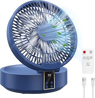 Leise USB Klein Ventilator, Tischventilator Sehr Leise und Starkem Luftstrom, Tragbarer Akku Batt…