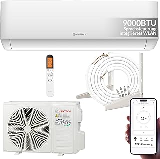 HANTECH H-PRO Split Klimaanlage 9000 BTU für Räume bis 35 m² als Komplettset mit Kupferleitung…