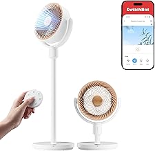 SwitchBot Standventilator mit Luftzirkulation mit RGB-Beleuchtung, 22 dB-ultra-leise, Fernbedienu…