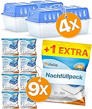 Idelia® 4x Luftentfeuchter + 9x 400g Nachfüllpacks – Raumentfeuchter für Bad, Keller uvm. bis …