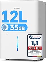 Kresico Luftentfeuchter elektrisch 12L/24h, Entfeuchter elektrisch 35dB, Raumentfeuchter für Rä…