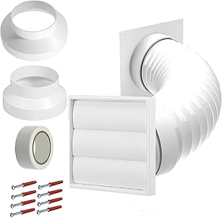 SPARES2GO Klimaanlagen-Externes Entlüftungs-Set, 100 mm, 125 mm, 150 mm, Universal-Außenwandkan…