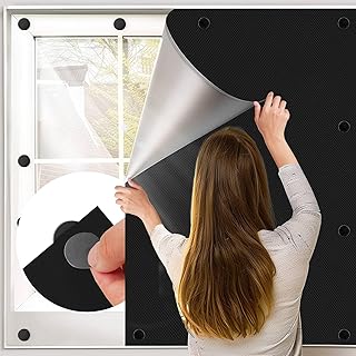 BKSAI Fenster Verdunkelung Magnetisch 100X145CM Verdunklungsstoff Verdunkelungsrollo Magnetversch…