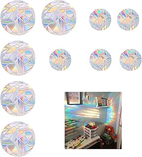 10Pcs Fensterfolie Bunt,Prisma Fensteraufkleber Vogelschutz Fenster,Suncatcher Sticker,Regenbogen…
