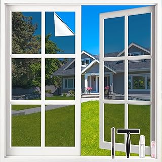 LEMON CLOUD Spiegelfolie Silber – Sonnenschutzfolie Fenster innen, Sichtschutz Fensterfolie von a…
