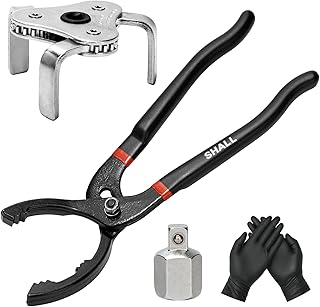 Shall Ölfilterschlüssel-Set, 12-Zoll-Ölfilterzange, 3-Backen-Werkzeug zum Entfernen des verste…