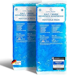 2X Premium Kühlpad Kühlkompresse | XXL Kalt Warm Kompresse 29x12cm | Mehrfach-Kompresse Kühlpa…