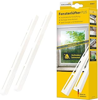 Schellenberg Fensterlüfter PLUS, Doppelpack, weiß, bohrfreie Montage, energie- und heizkostensp…