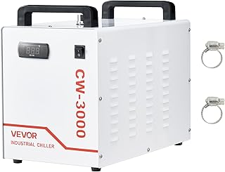 VEVOR Industrieller Wasserkühler CW-3000, Industrie-Wasserkühler-Kühlsystem mit 9-L-Tank, 10 L…