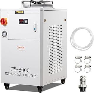 VEVOR Industrieller Wasserkühler, CW6000, 1500 W Wasserkühler-Kühlsystem mit Kompressor, 15 L …