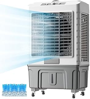 Tragbarer Verdunstungsluftkühler mit 3 Eisboxen, 3-Gang-mobiler AC-Lüfter, 120° Oszillation, i…