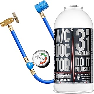 Kältemittel R134a Set 3in1 mit Schlauch & Manometer – Klimaanlage Auto Nachfüllset – Gas + …