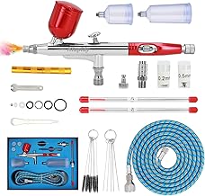 Airbrush Set – Airbrushpistole Kit mit 3 Präzisionsdüsen (0,2/0,3/0,5 mm), 3 Farbbehältern, …