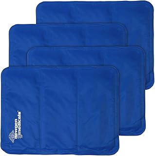 Newgen Medicals Kühltuch: 4er-Set kühlende Kissenauflagen, 30 x 40 cm, blau (Kühl Matte Bett, …
