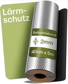 Praknu Alubutyl Auto Dämmung 2mm – 40 × 500 cm Selbstklebende Anti Dröhn Matte – Schallsch…