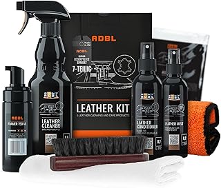 Lederpflegeset: ADBL Leather Kit mit Leder Reinigung & Pflege Balsam + Lederbürste + Zubehör – …