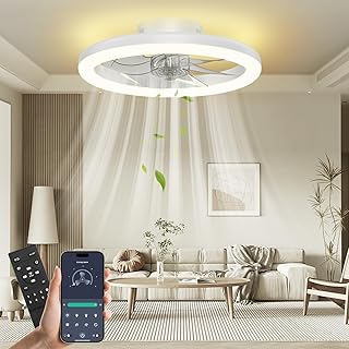 Nalezuns Deckenventilator mit Beleuchtung, 40cm LED Dimmbar Deckenbeleuchtung, App und Fernbedien…