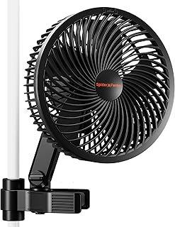 Spider Farmer Grow Ventilator mit Clip, 10-Stufen-Regelung per Knopf oder GGS Smart App (App-Steu…