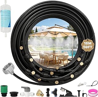 Sprühnebel Terrasse,Wassernebel Kühlung,Vernebler Wassernebel mit 18M Sprühnebel Schlauch,25 N…