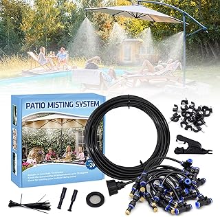 10M Sprühnebel System Garten,Feinnebel Kühlung & Bewässerungssystem, Nebel Bewässerung mit 10…
